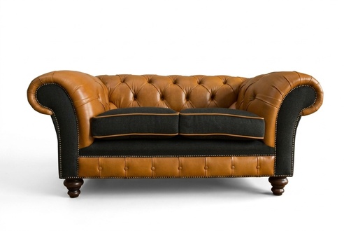 JVFurniture® Leather Sofa Couch - Design Upholstery Two-seater Couch Set Brown