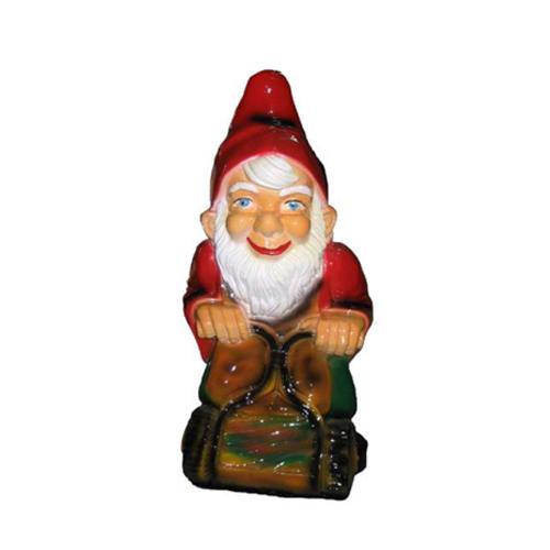 Colorful decorative sculpture designed as a dwarf with a wheelbarrow 75cm K21