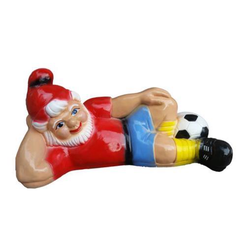 Colorful decorative sculpture designed as a lying dwarf with a ball 40cm K38