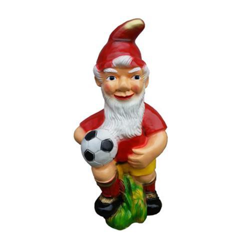 Colorful decorative sculpture designed as a standing dwarf with a ball 85x116cm K39