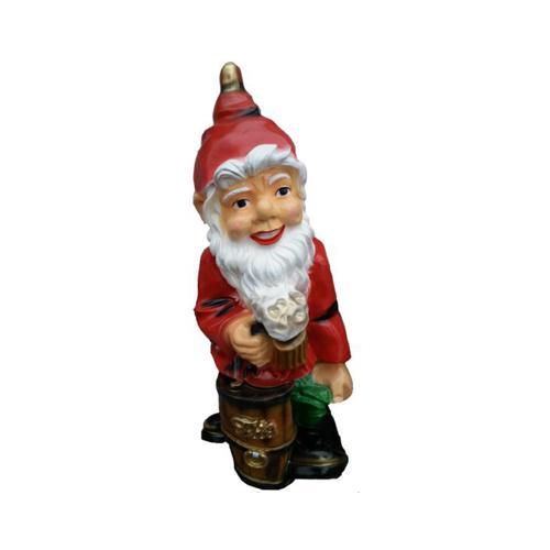 Colorful decorative sculpture designed as a dwarf with a beer 75cm K45