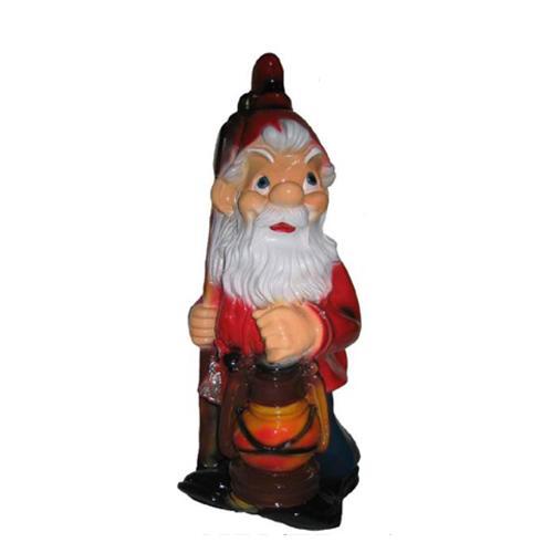 Colorful decorative sculpture designed as a standing dwarf with a lamp 75cm K50