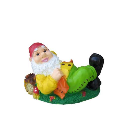 Colorful decorative sculpture designed as a lying on a ground dwarf figure 30cm K57