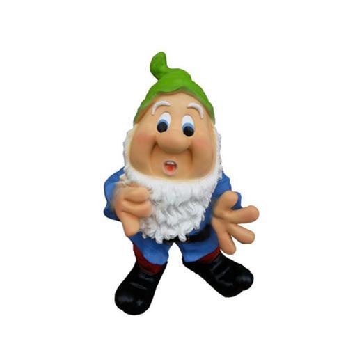 Colorful decorative sculpture designed as a staniding shoking dwarf 59cm K64