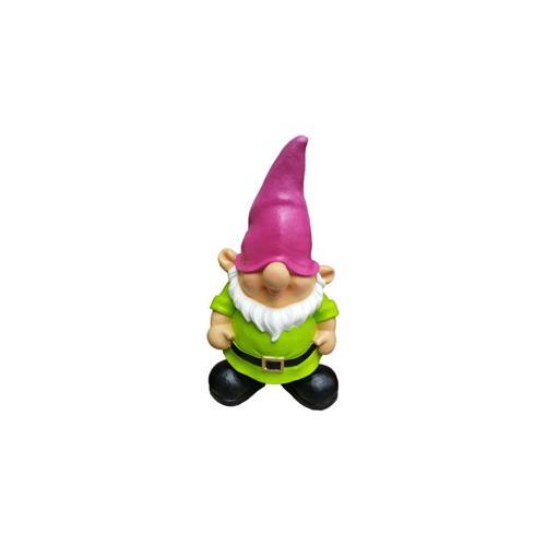 Decorative sculpture designed as a colorful dwarf in a long pink hat 50cm K69