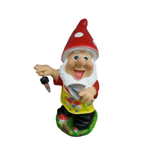 Decorative sculpture designed as a dwarf gardener with key & shovel 75cm K70