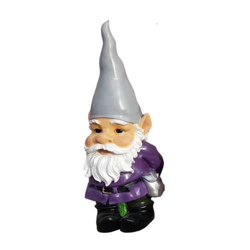 Decorative colorful sculpture designed as a dwarf with a silver hat 54cm