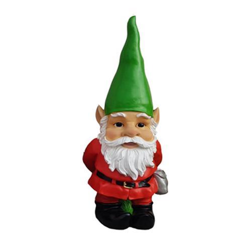 Decorative colorful sculpture designed as a dwarf with a green hat 54cm