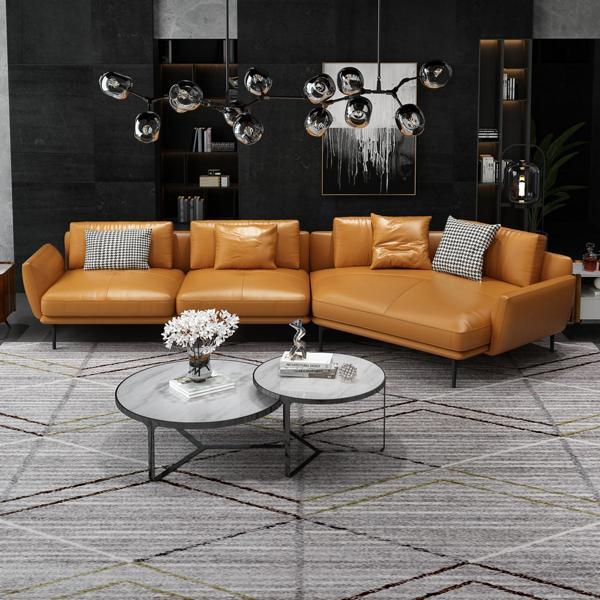 Corner sofa sofa L-shape leather sofa couch living room suite trapeze modern sofas
