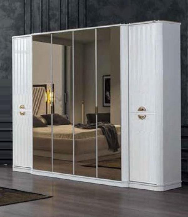 Closet mirror wooden furniture cabinets italy for bedroom