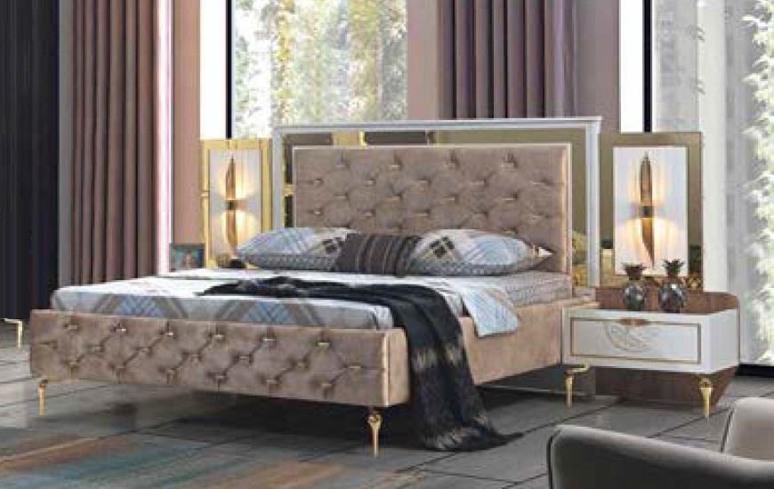 Chesterfield bed upholstery design luxury double hotel Italian