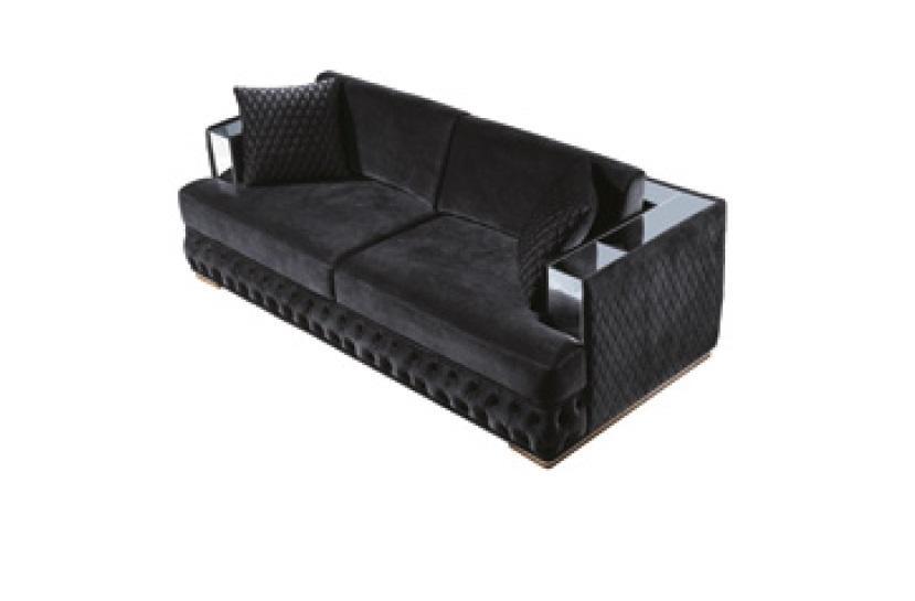 Three Seater Chesterfield Couch Black Sofas Textile Leather Sofa Couches