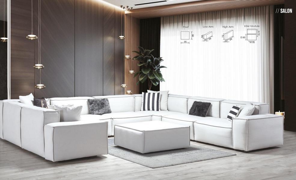 Corner Sofa U Shape White Living Landscape Couch Upholstery Corner Set