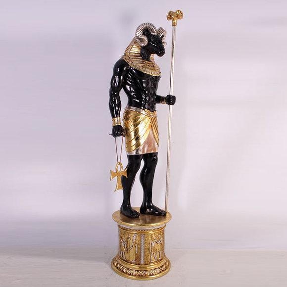 Ancient egyptian decorative massive figure with a human body & goat head 250cm height E81