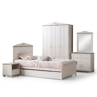Children\'s bed Functional bed Wooden bed Extendable bed White Set 5 pcs New
