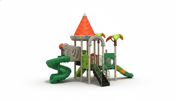 Children\'s playground Play tower with slides Tower plastic animals Playground