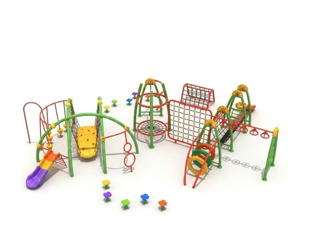 Children\'s slide made of plastic Colourful climbing walls for children Outdoor