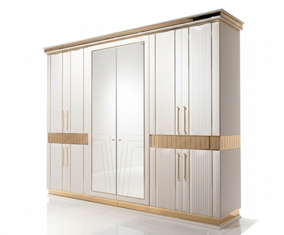 Wardrobe white bedroom material wood cupboard luxury modern