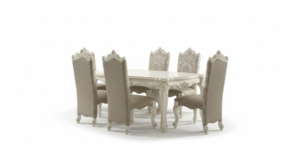 Royal 7pcs Dining Room Set Baroque Rococo Table 6x Chairs Chair new