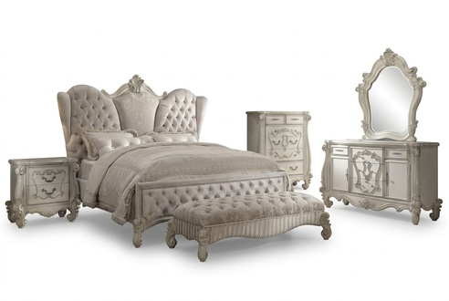 Classic baroque style chesterfield design double bed made of real wooden frame 180x200cm size