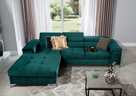 Corner sofa sofa bed sofa couch upholstery corner set bed function seat couches On Stock