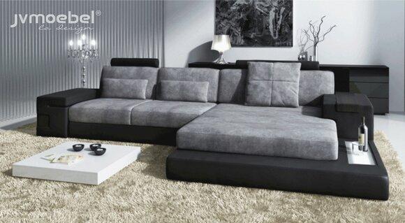 Corner Sofa Living Room L-Form Upholstery Sofa TextileLeather Design NEW Modern Style