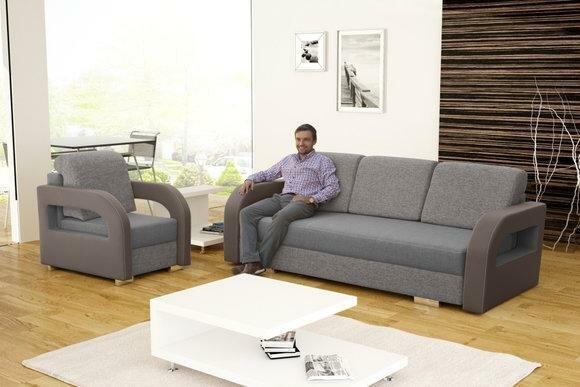Sofa bed folding couch 3-seater sleeping function + bed box couch design sofa