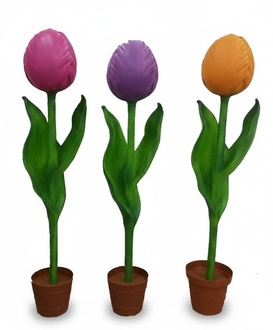 Decorative garden sculpture designed as tulip figure 190cm height