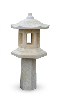 Outdoor/terrace decorative lamp sculpture made of weather-resistant cement 94cm