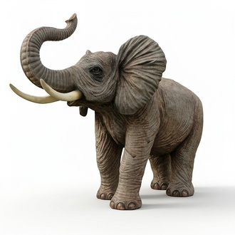 Massive natural colored decorative elephant figure for garden 330cm length