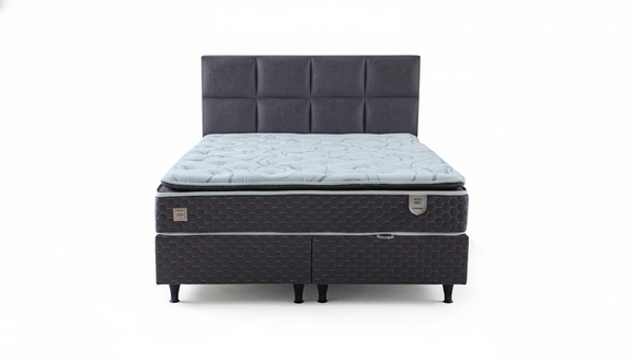 Large Grey Double Bed Bedroom Luxury Furniture Stylish Bed Frame