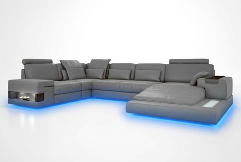 Large sofa living landscape leather sofa with USB design sofa couch upholstered corner sofa