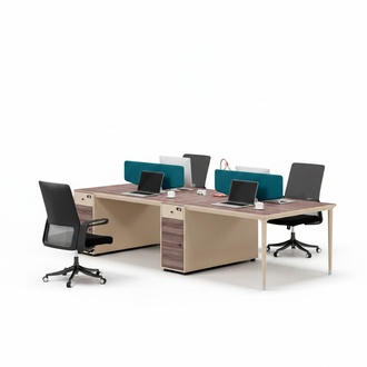 Large work desk for 4 people wood office desk beige