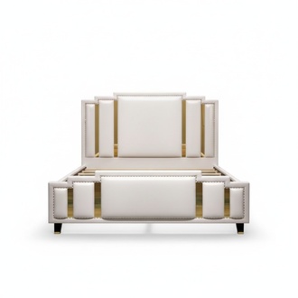 Leather Bed Upholstery Design Luxury Double Hotel Sleep Room Beds
