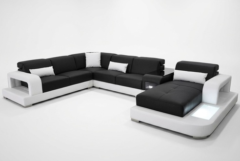 Leather Corner Sofa Corner Living Room Set Design Modern Couch Sofas UForm G8006