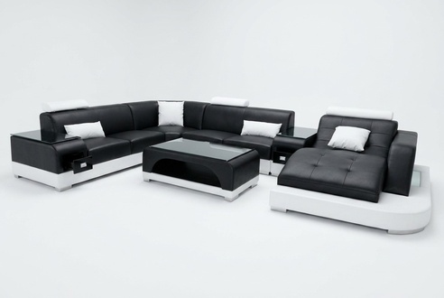 Leather Corner Sofa Corner Living Room Set Design Modern Couch Sofas UForm G8009