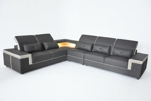 Leather corner sofa, living landscape luxury set, corner sofas, upholstered couch.