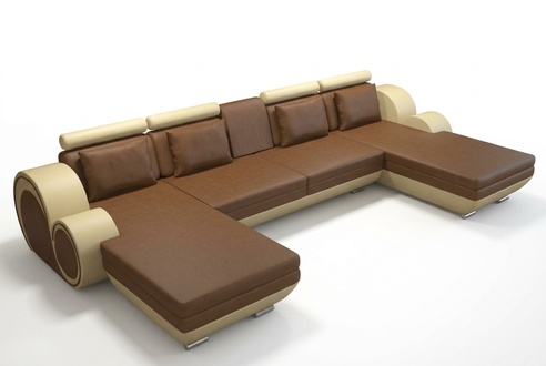 Leather sofa Berlin U-shaped couch leather corner sofa leather corner couch sofa set XXL reclining