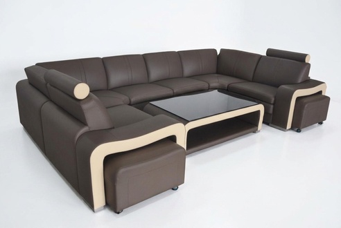 Leather sofa with USB living room set corner sofa corner suite modern design sofa F3008C