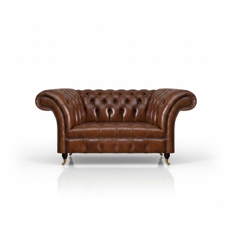 Leather couch Chesterfield brown sofa living room designer leather furniture