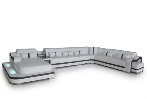 Leather Couch Upholstery Seat Living Landscape Design Modern Corner Set Sofa U Shape