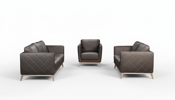 Leather Design Couch Upholstery Seat Set Sofa Sets Faux Leather 3+2+2 New