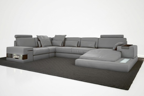 Leather Design Sofa Couch Upholstered Corner Sofa Set Living Room Sectional Couch XXL CORNER