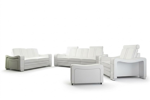 LEATHER SOFA 3+2+1 SOFA + USB SET UPHOLSTERY SET DESIGN SOFA SOFA SET NEW