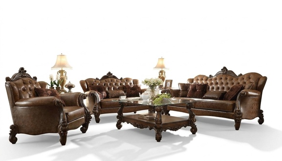 Leather Sofa Baroque Style Rococo Leather Sofa Couch Upholstery Seat 3 Seater Three Seater