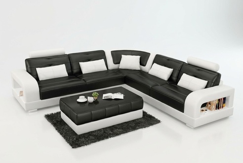 LEATHER SOFA CORNER SOFA SOFA SET DESIGNER COUCH LIVING LANDSCAPE SOFA CORNER COUCH !!!