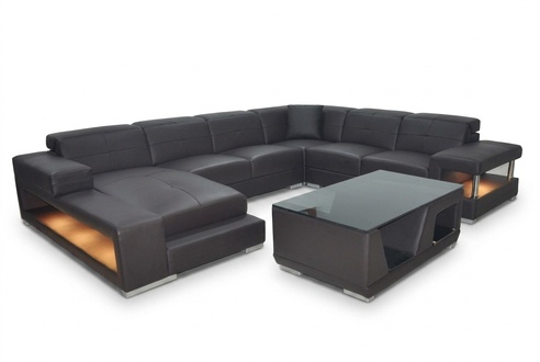 Leather Sofa Corner Living Room Set Design Modern Corner Sofa U-Form G8017