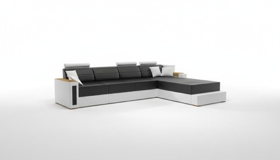 LEATHER SOFA CORNER SOFA CORNER COUCH LIVING ROOM LANDSCAPE DESIGNER SOFA COUCH SET NEW