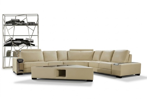 Leather sofa corner sofa couch design seating upholstery set living landscape 2348