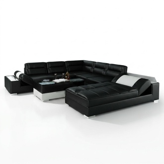 Leather sofa corner sofa + USB upholstery set U-shape couch sofa design living landscape